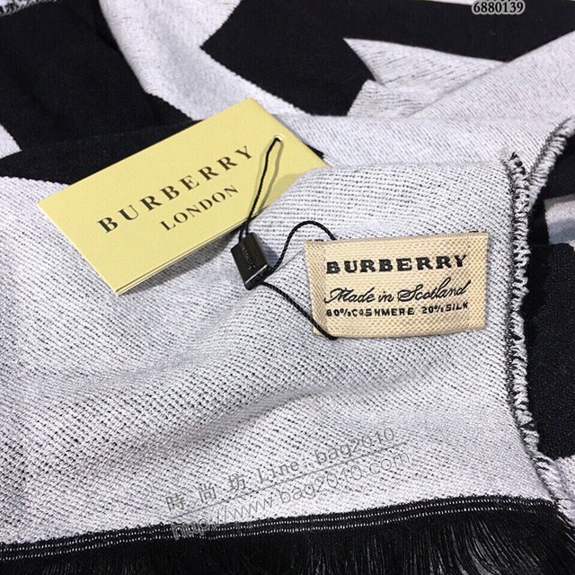 Burberry最新雙面大字母圍巾 巴寶莉2021新款男士羊毛圍巾  mmj1064